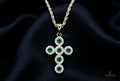 CROSS W- GREEN AND WHITE CZ GLD-06