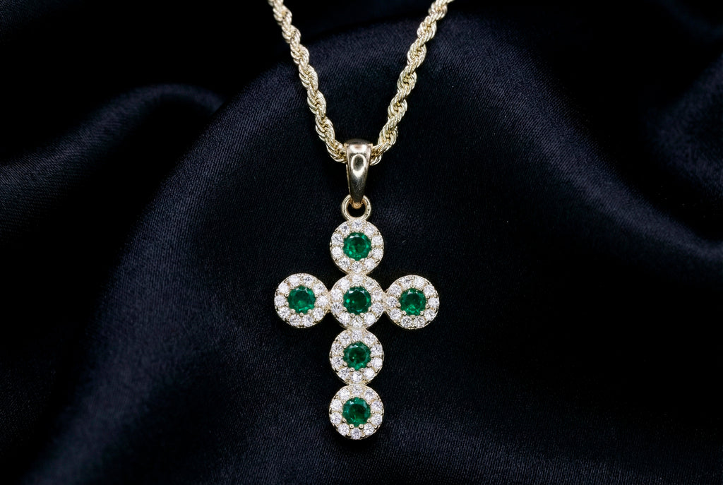 CROSS  E/GREEN AND WHITE CZ