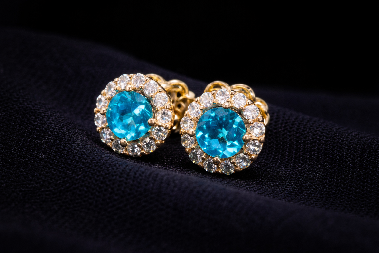 BLUE TOPAZ STUDS