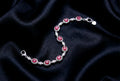 RED AND WHITE CZ BRACELET SIL-24