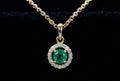 ROUND EMERALD PENDANT W/CZ