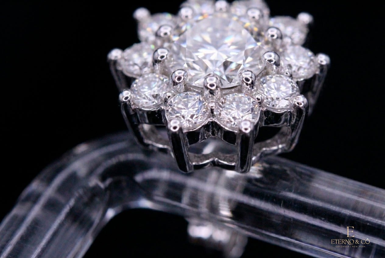 MOISSANITE WHITE SUNFLOWER SIL-22