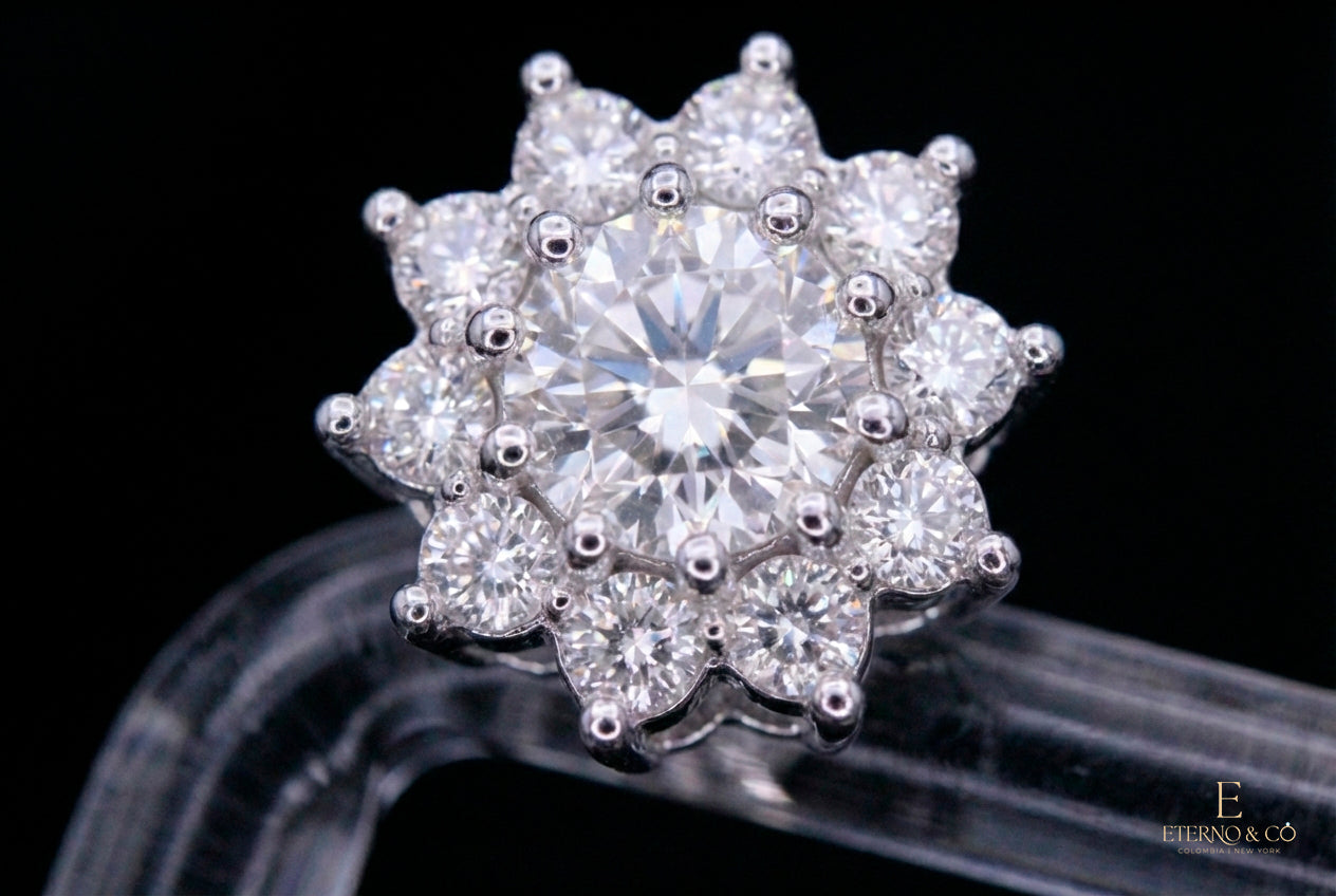 MOISSANITE WHITE SUNFLOWER SIL-22