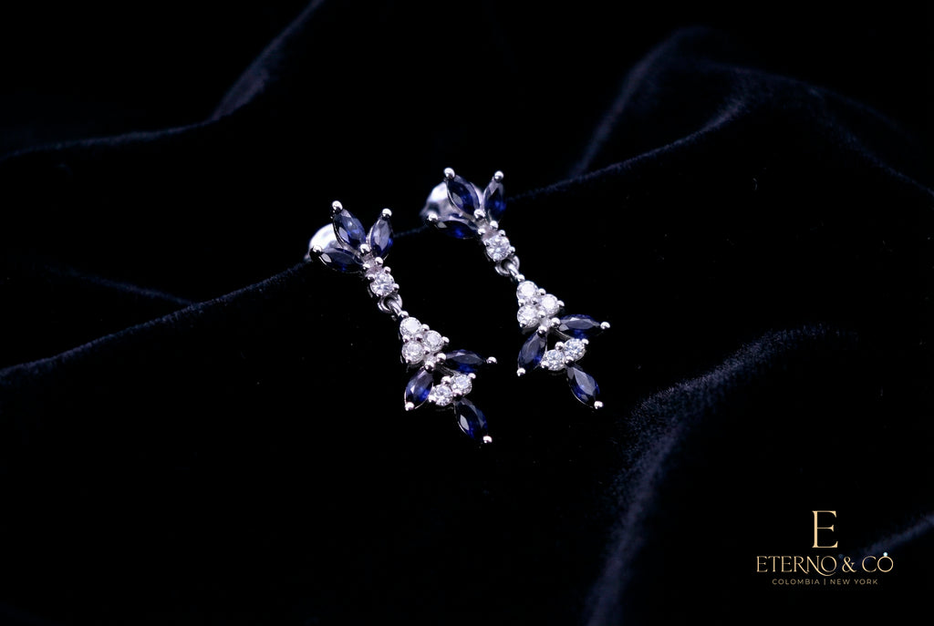 SAPPHIRE AND DIAMOND EARRINGS