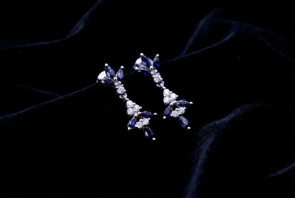 SAPPHIRE AND DIAMOND EARRINGS