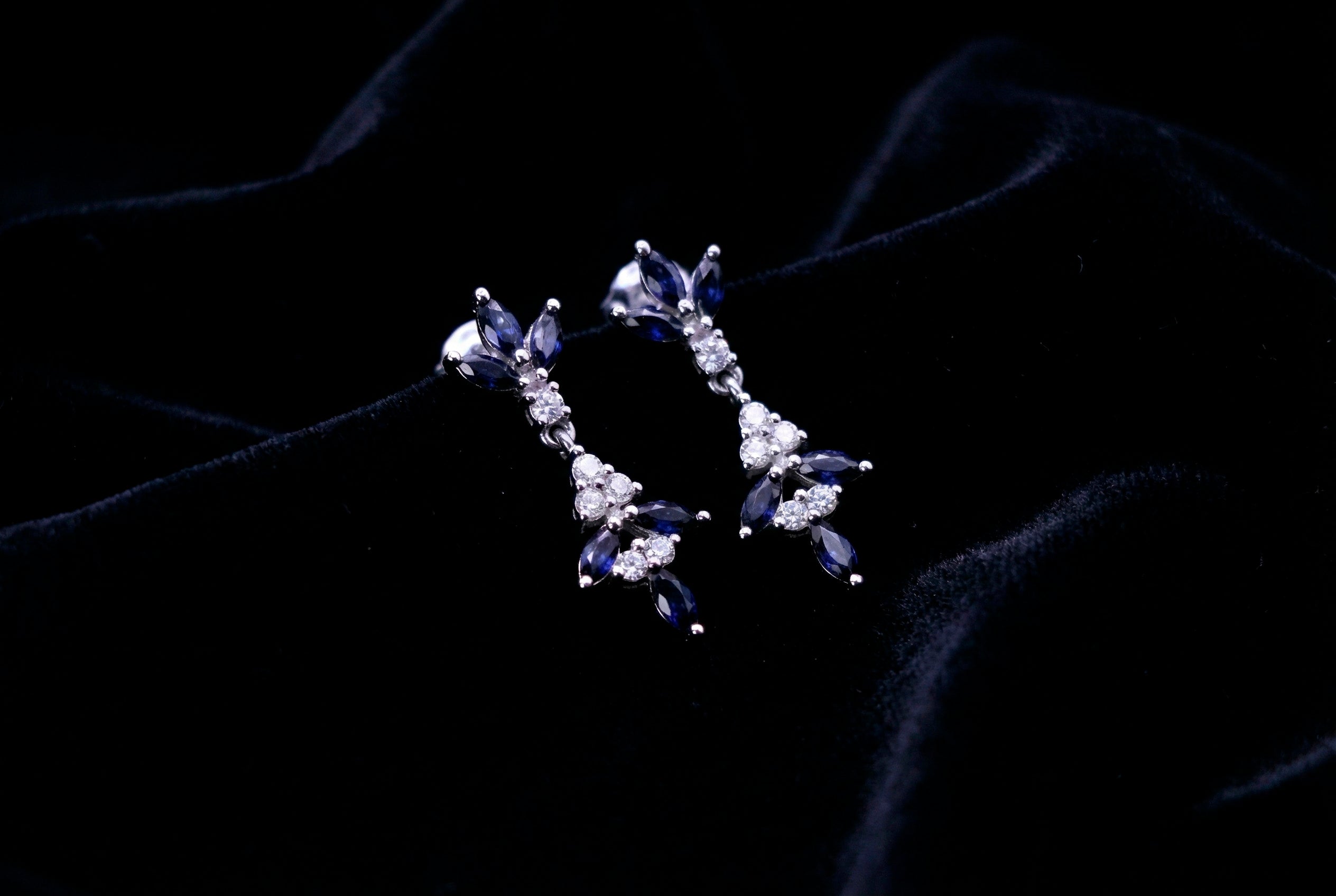 SAPPHIRE AND DIAMOND EARRINGS