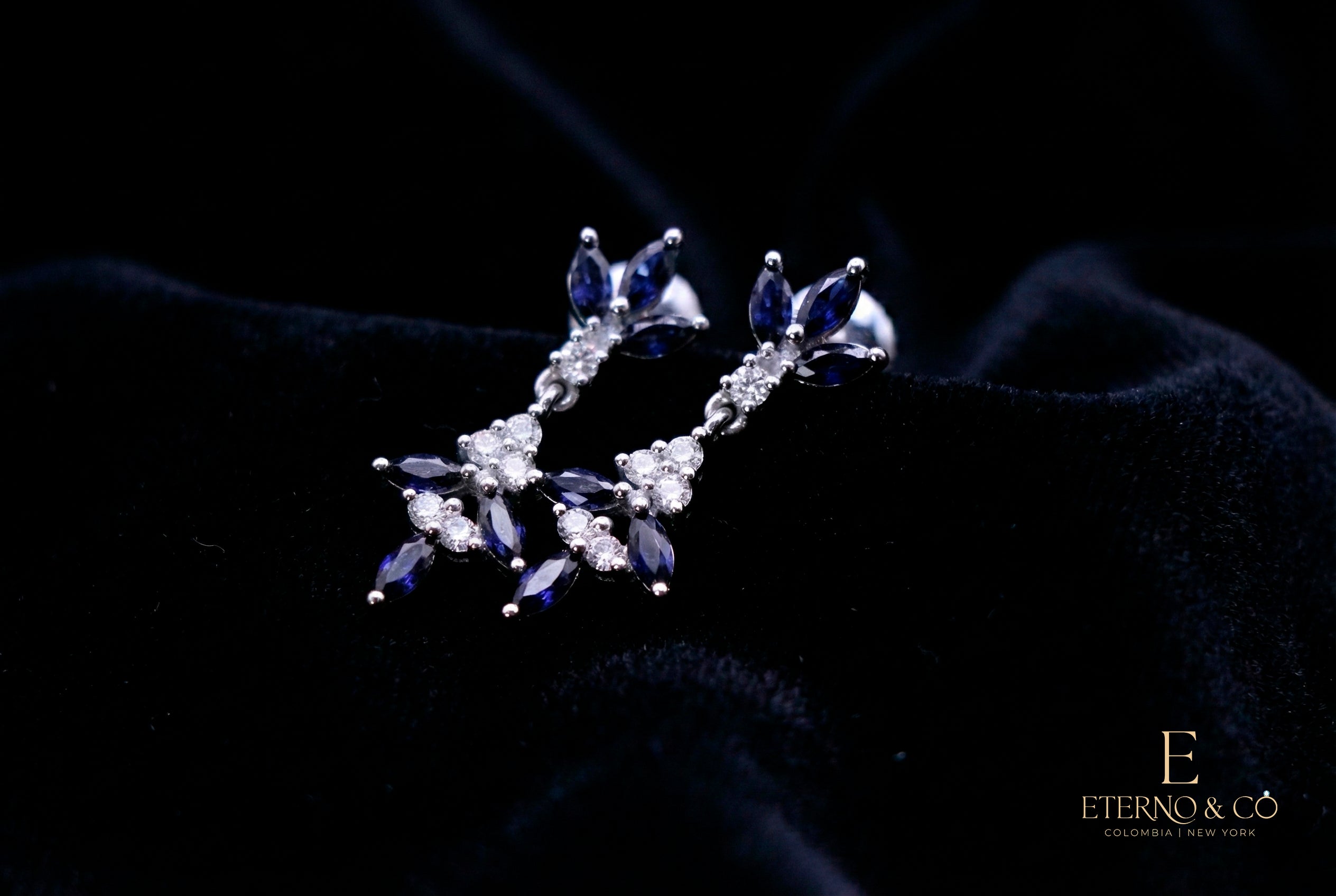 SAPPHIRE AND DIAMOND EARRINGS