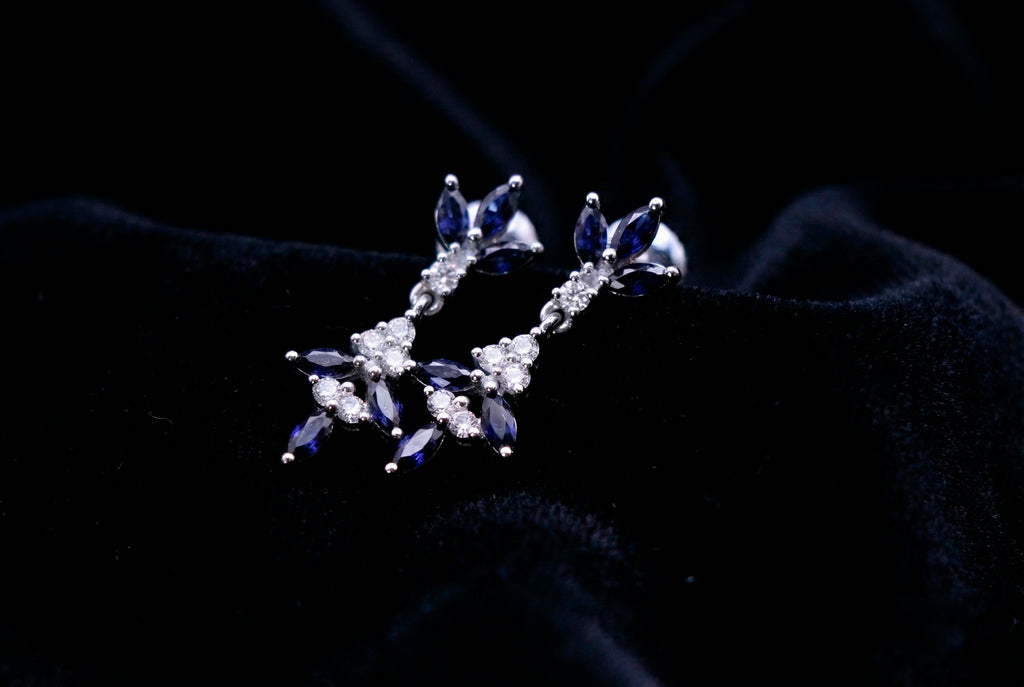SAPPHIRE AND DIAMOND EARRINGS