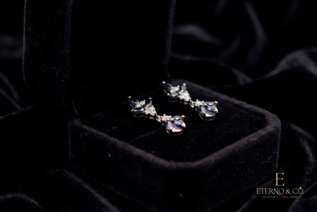 SAPPHIRE AND DIAMOND EARRINGS