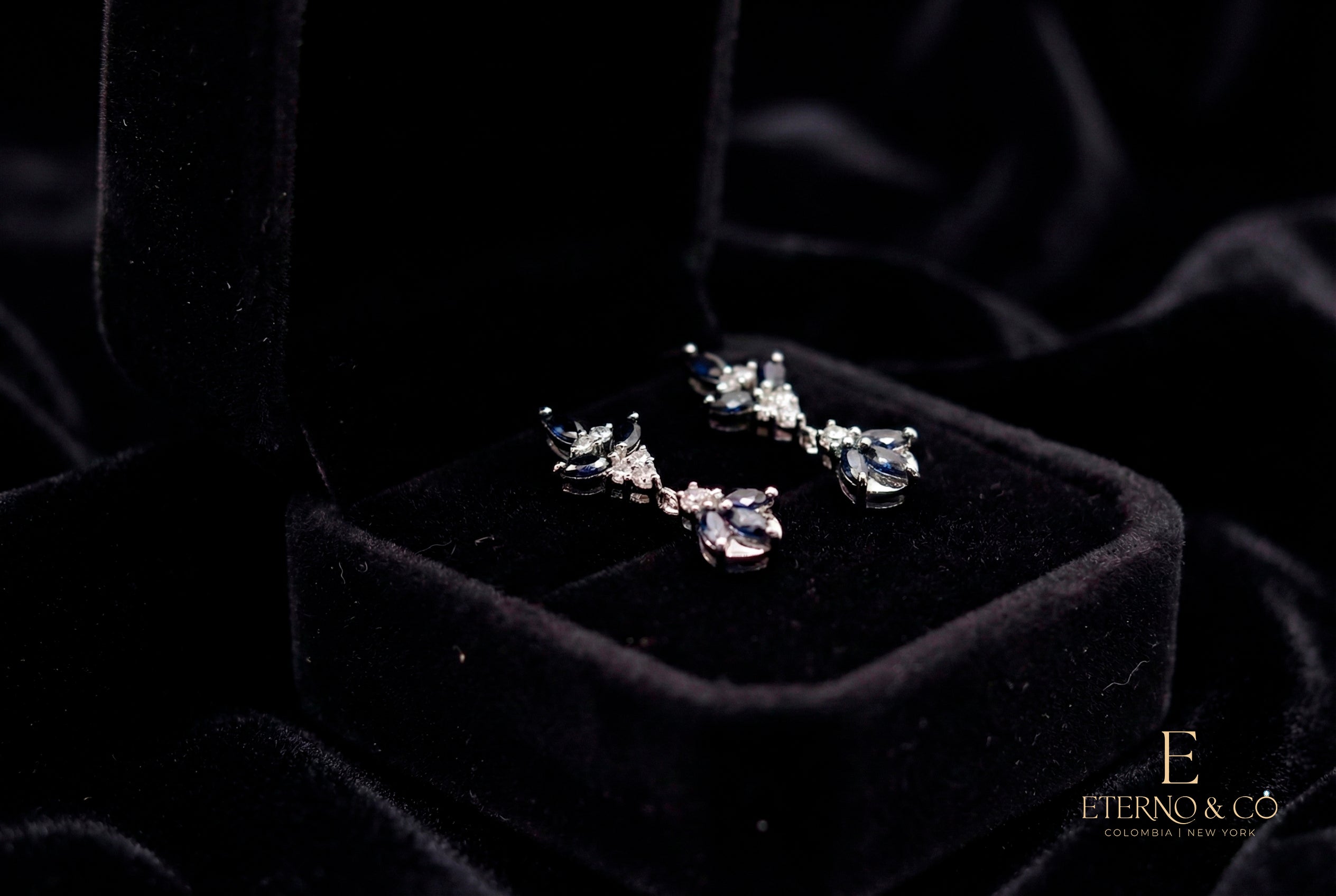 SAPPHIRE AND DIAMOND EARRINGS