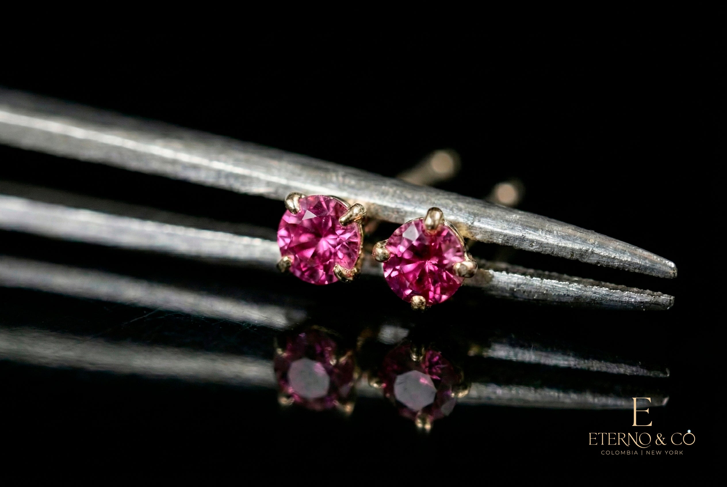 PINK TOPAZ STUDS