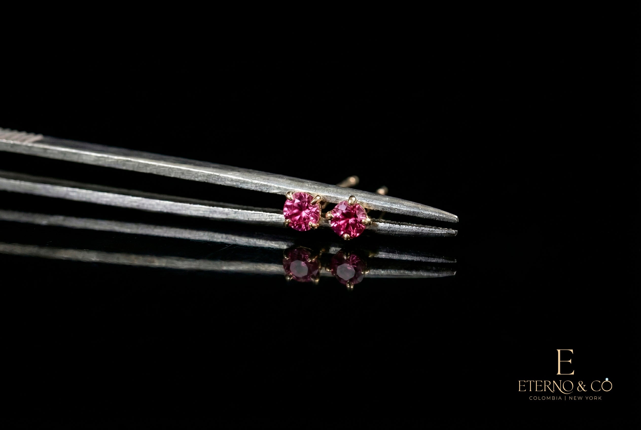 PINK TOPAZ STUDS