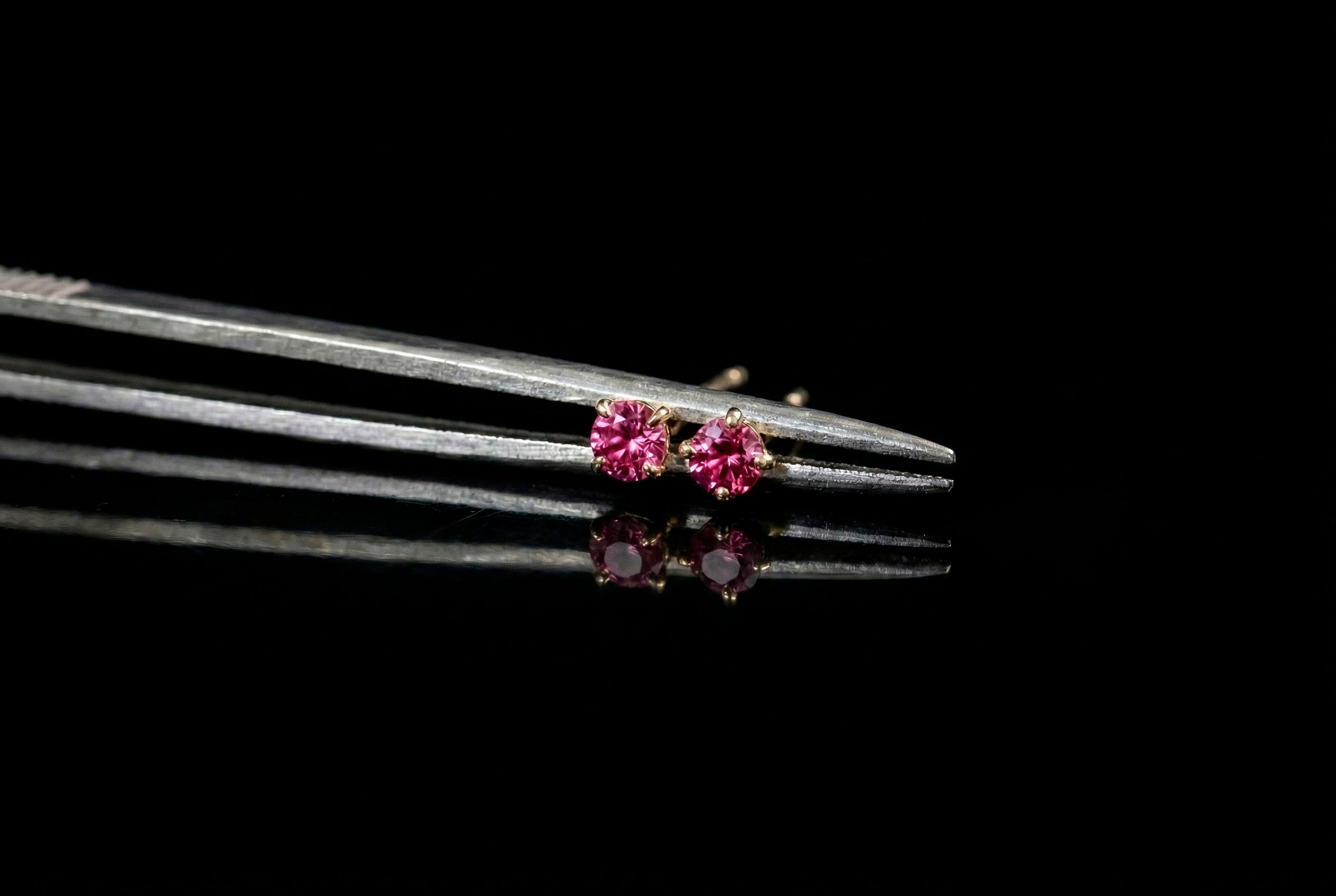 PINK TOPAZ STUDS