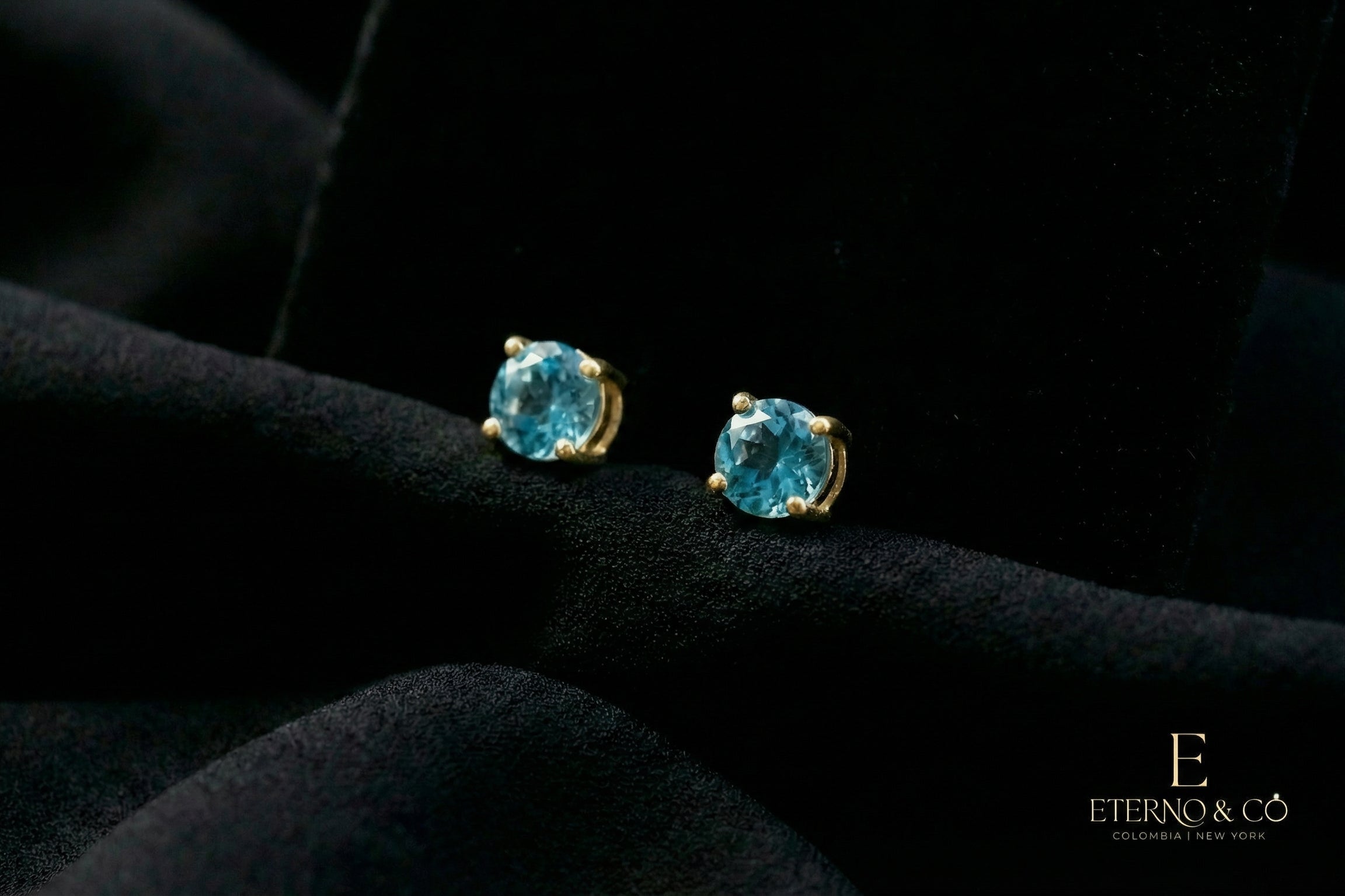 BLUE TOPAZ STUDS