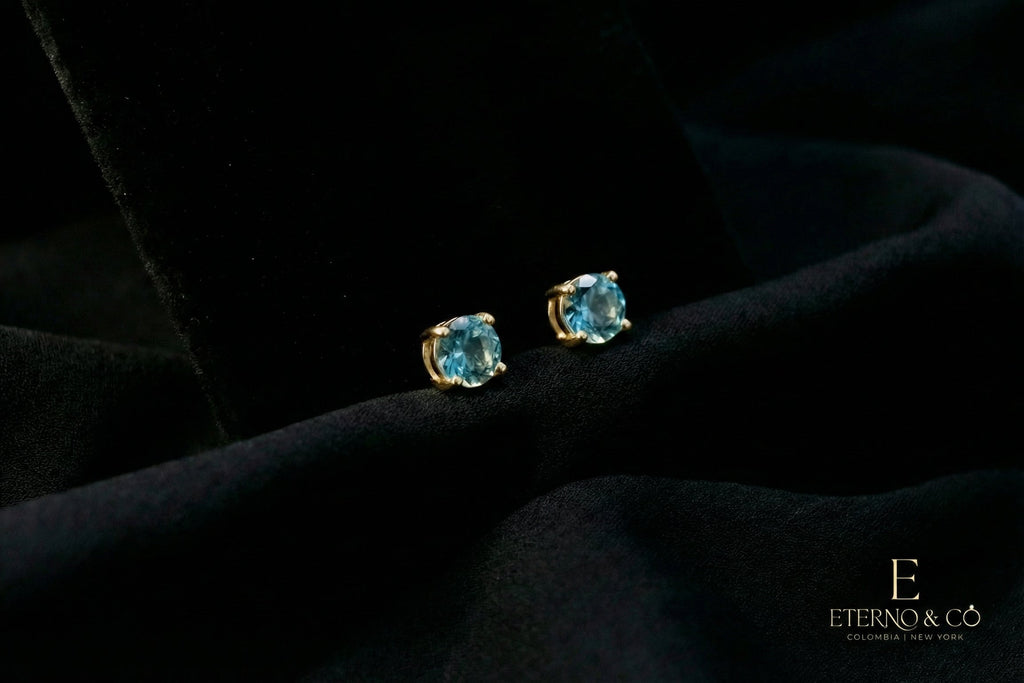 BLUE TOPAZ STUDS