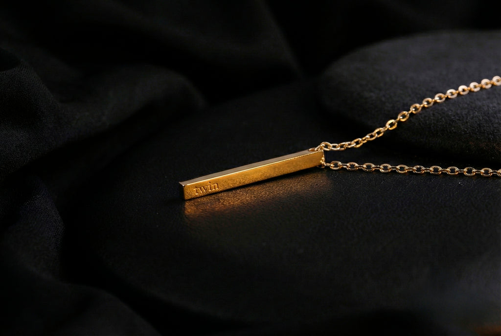 TWIN BAR NECKLACE 18K