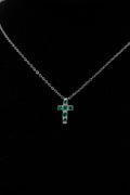 Emerald cross pendant