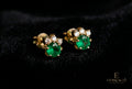 EMERALD AND DIAMOND STUDS