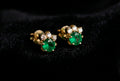 EMERALD AND DIAMOND STUDS
