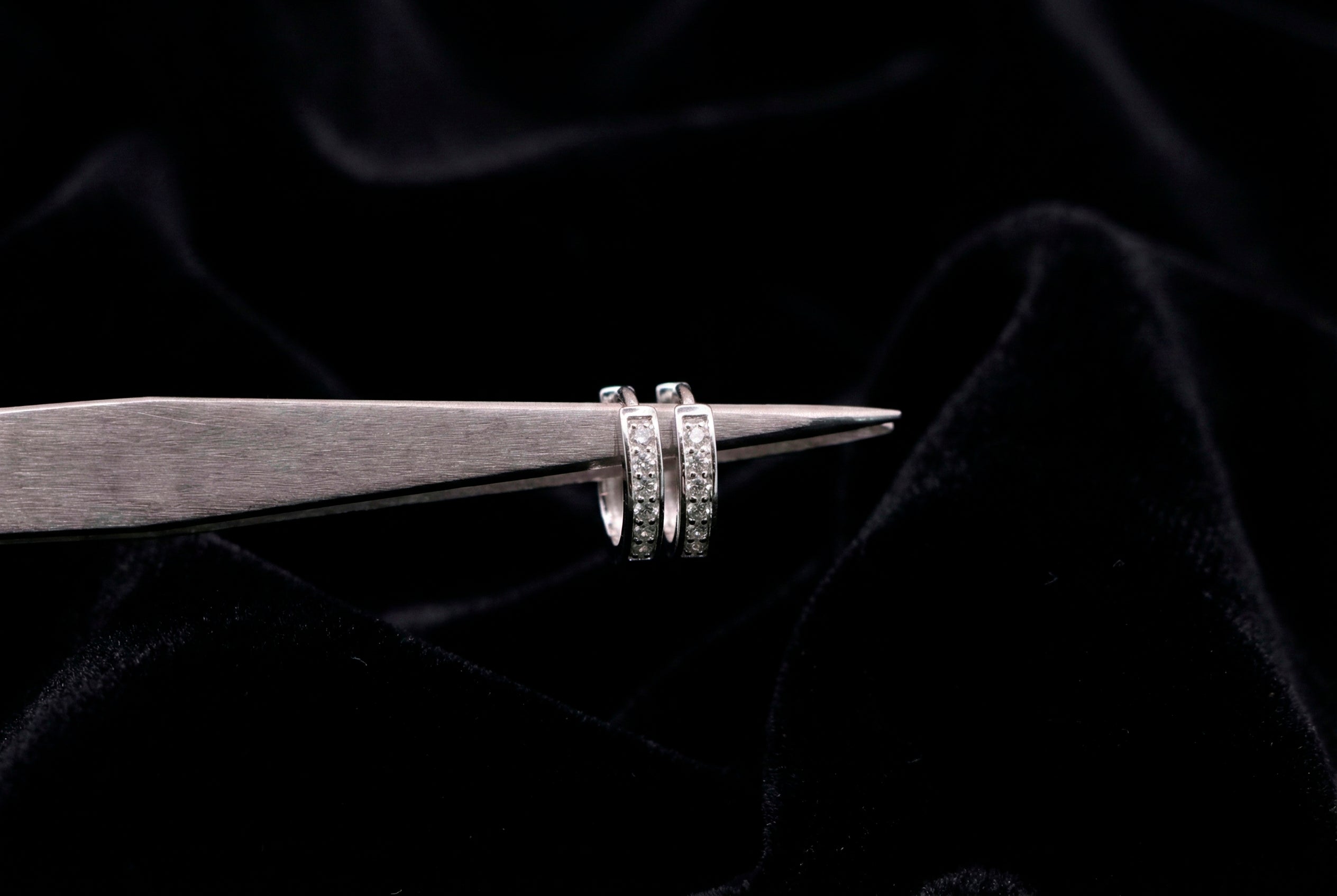 WHITE CZ HOOPS